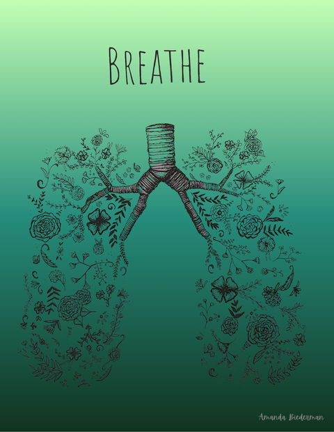 Breathe Journal - Custom Art By Artist Amanda Biederman