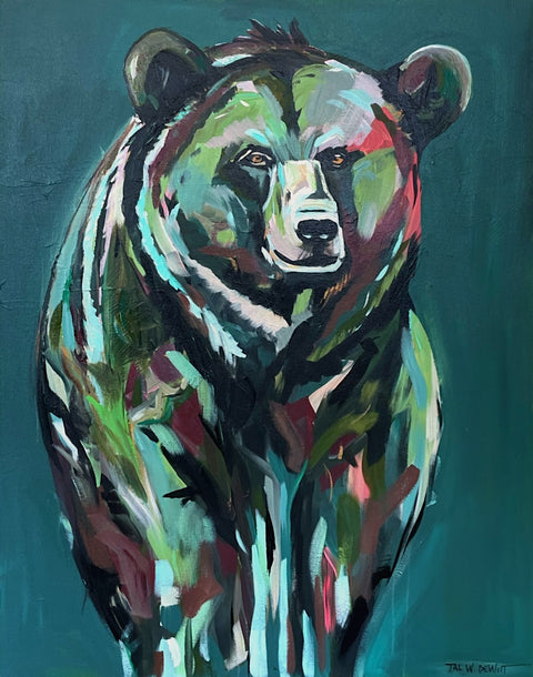 Framed - Green Bear Print